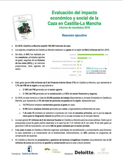 Informe socioeconómico de la caza en Castilla-La Mancha
