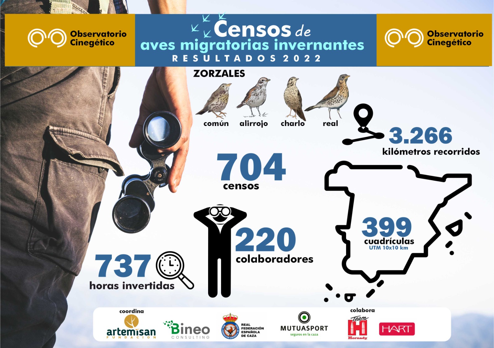 Campaña censos de migratorias invernantes 2022 del Observatorio Cinegético