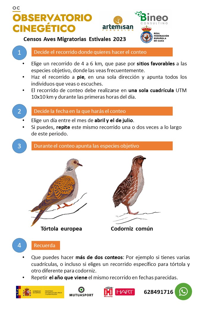 Campaña de censos de aves migratorias estivales del Observatorio Cinegético