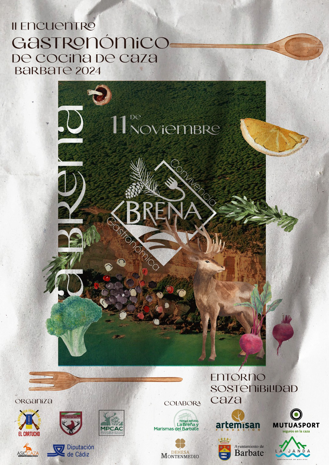 Cartel jornadas de carne de caza barbate