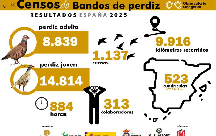 censos de bandos de perdiz roja 2025 del Observatorio Cinegético nacional