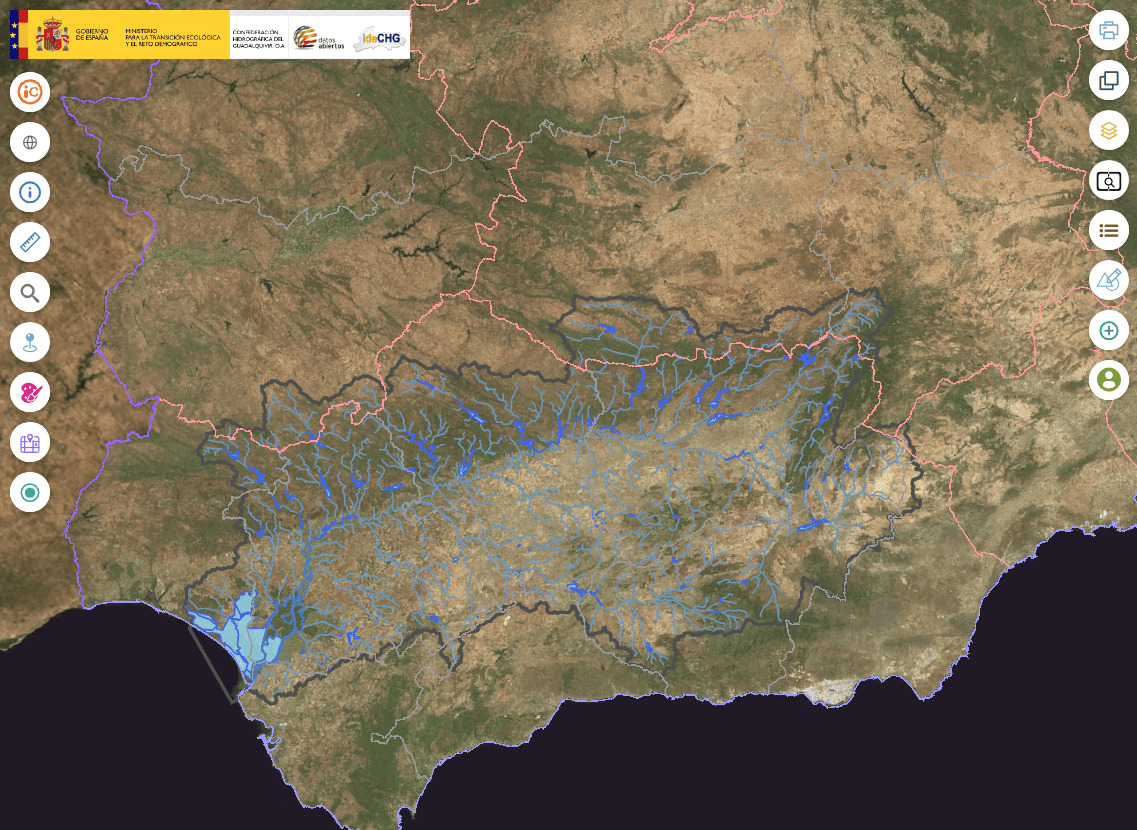 cauces públicos visor confederación hidrológica del guadalquivir